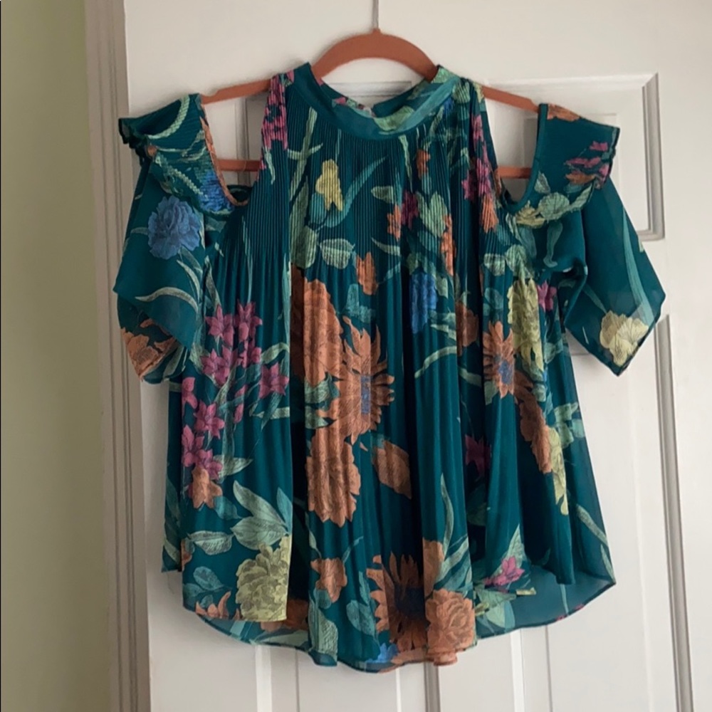Beautiful floral cold shoulder blouse